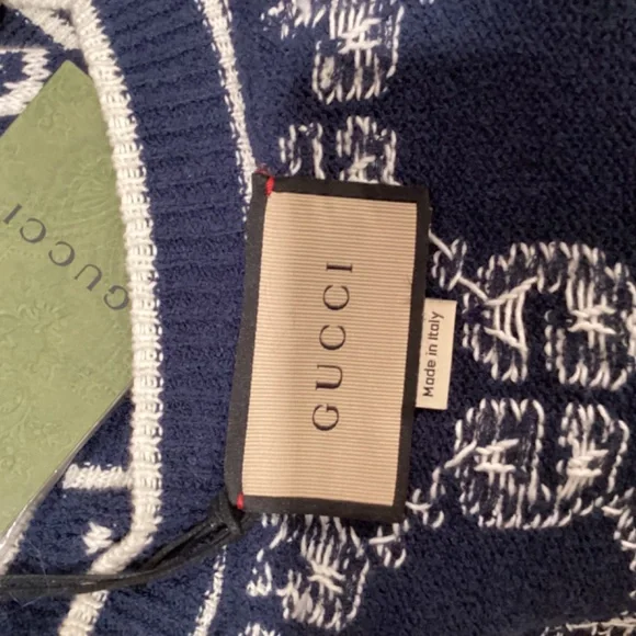 GUCCI GG Navy/Cream Cardigan Sweater NWT Auth - Picture 9 of 13